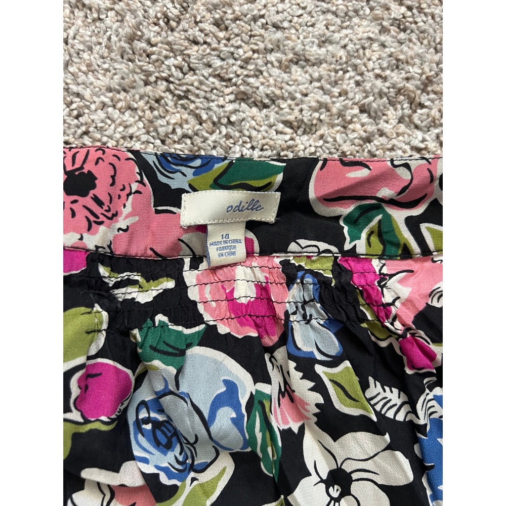 Silk Odille Anthropologie Floral Wrap Blouse with Ruffle Sleeve & Polka Dot Belt - Picture 6 of 8